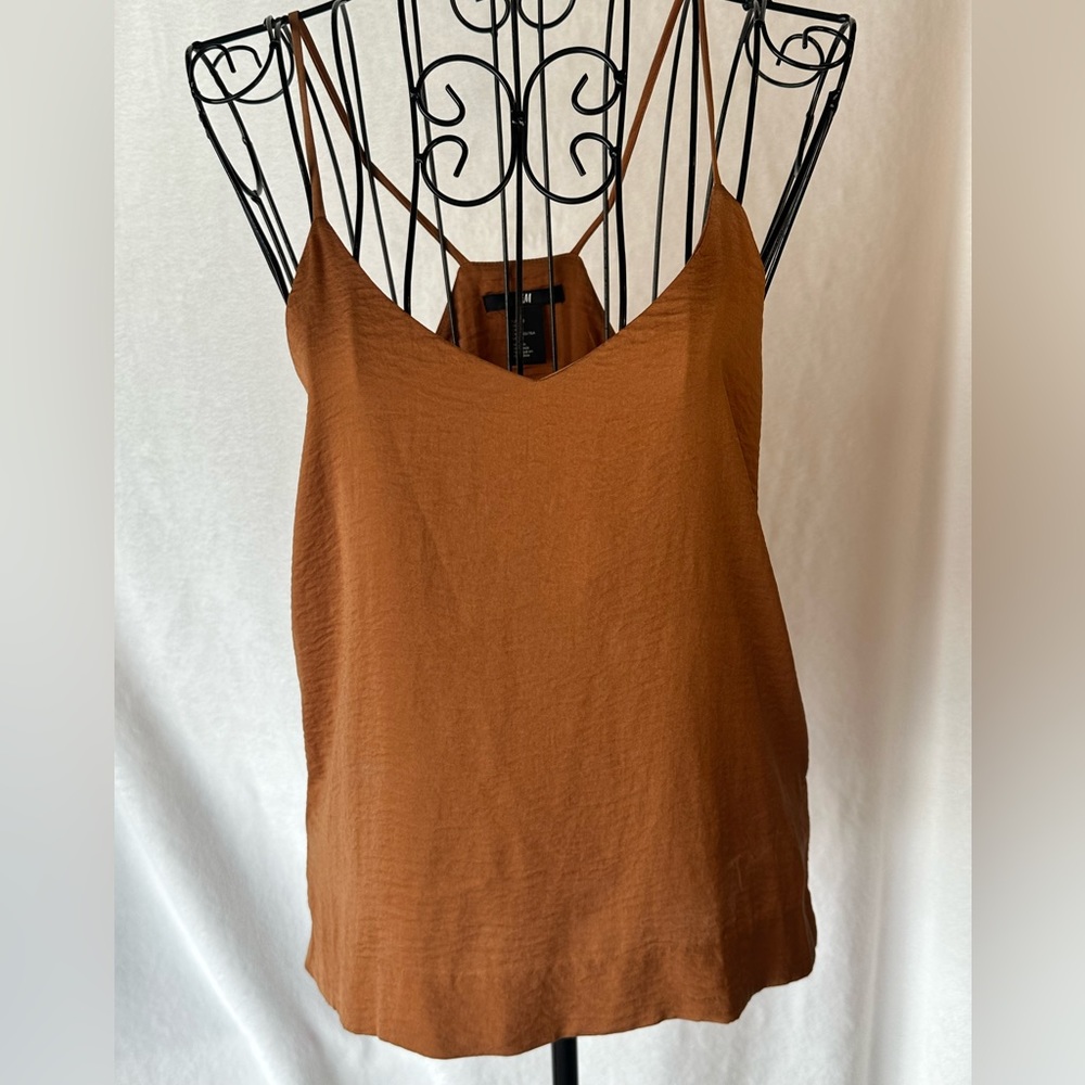 H&M Camisole top, size 2, Orange/beige